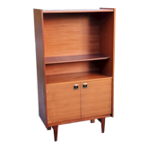 Bookcase from the 60s/70s in golden mahogany with bobbin feet