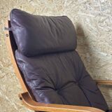 2x 60s 70s Easy Chair Leather Armchairs Westnofa Norway Mid Century