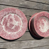 Lot 6 flat plates and 6 hollow English Iron Earth English Ironstone