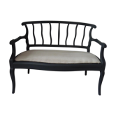 Old bench slate gray waxed finish, seat composed of a cake