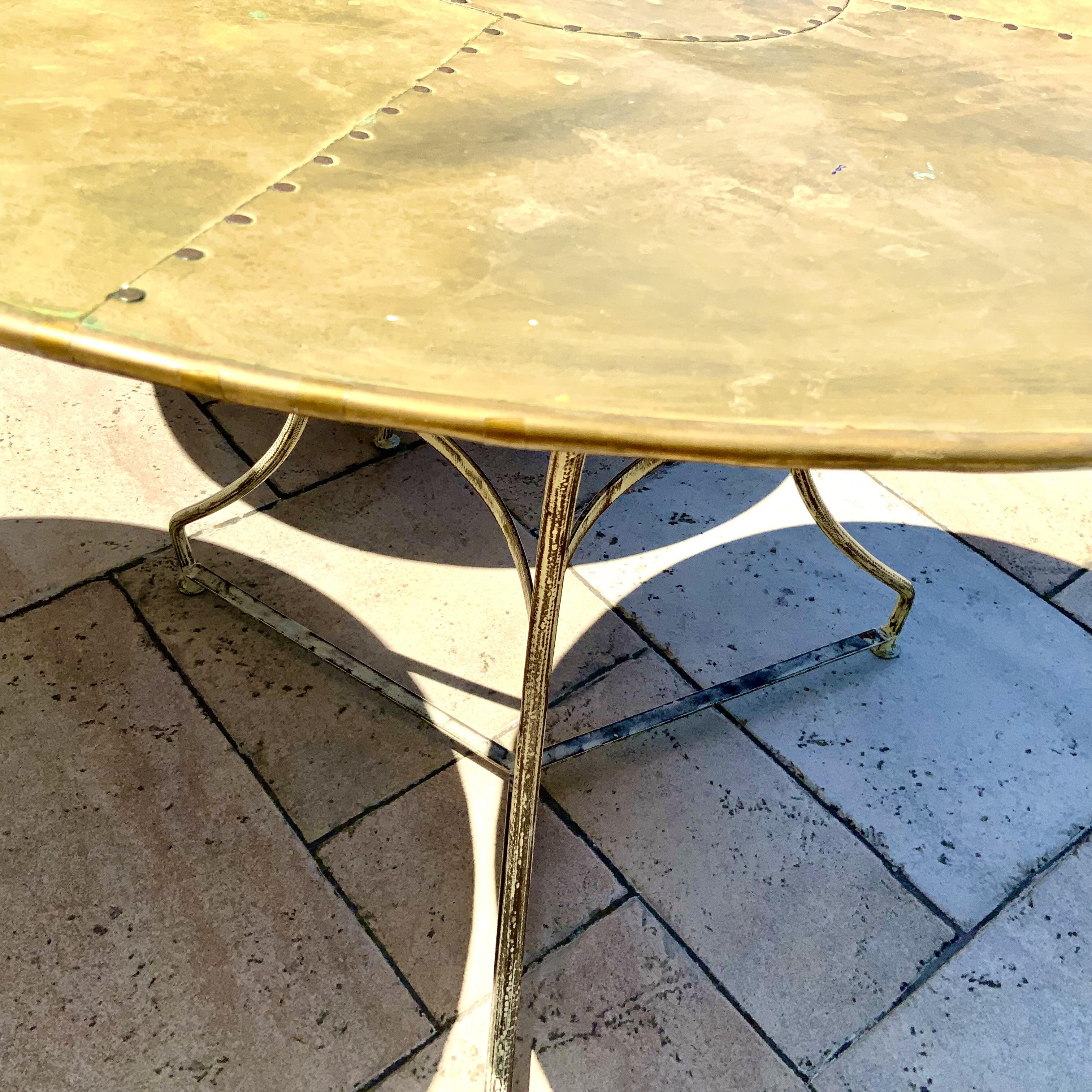 3 bistro tables brass