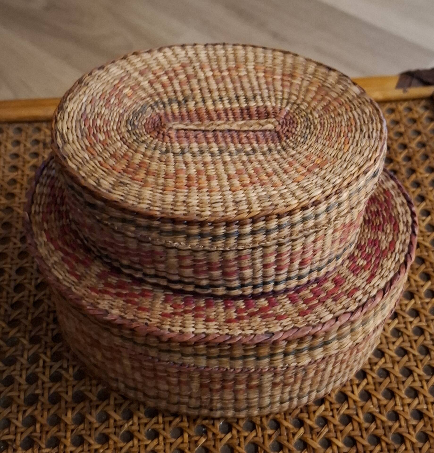 Nesting boxes made of straw.