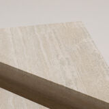 Up&Up triangle travertine coffee table, Italy 70s