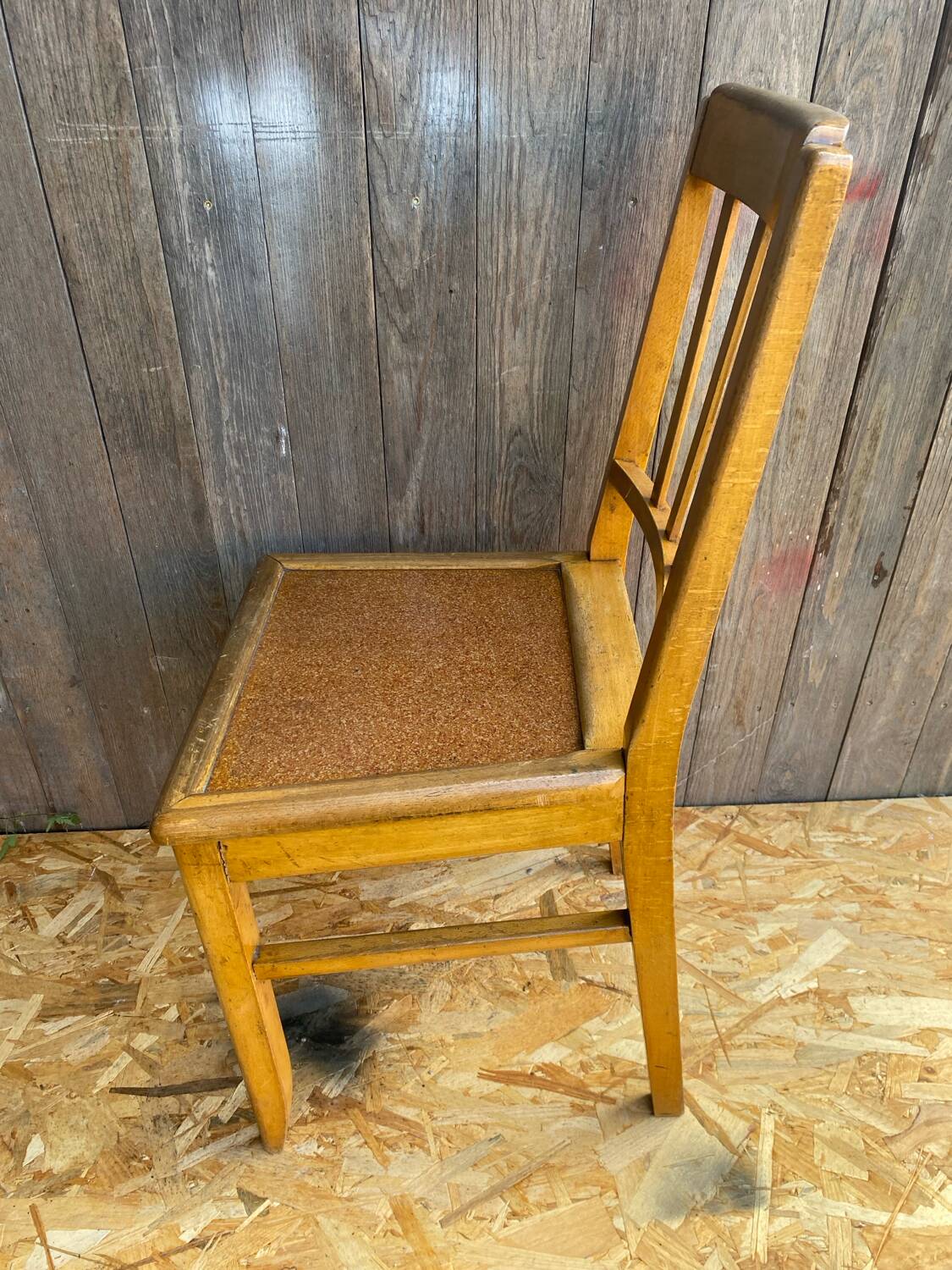 Set of 4 Antique Bistrot Chairs in Baumann Style Wood from the 60s