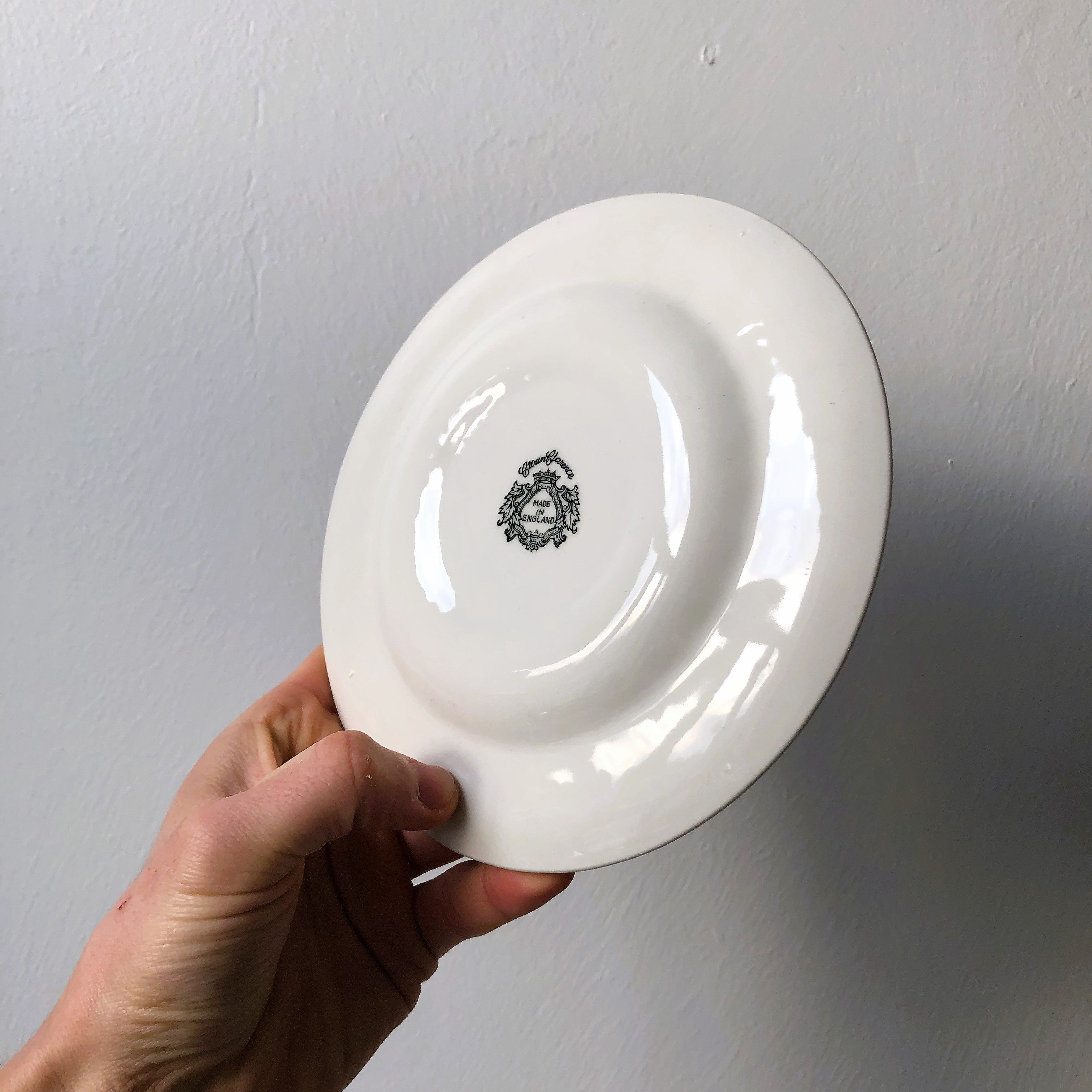 Crown Clarence vintage porcelain floral plates, made in England