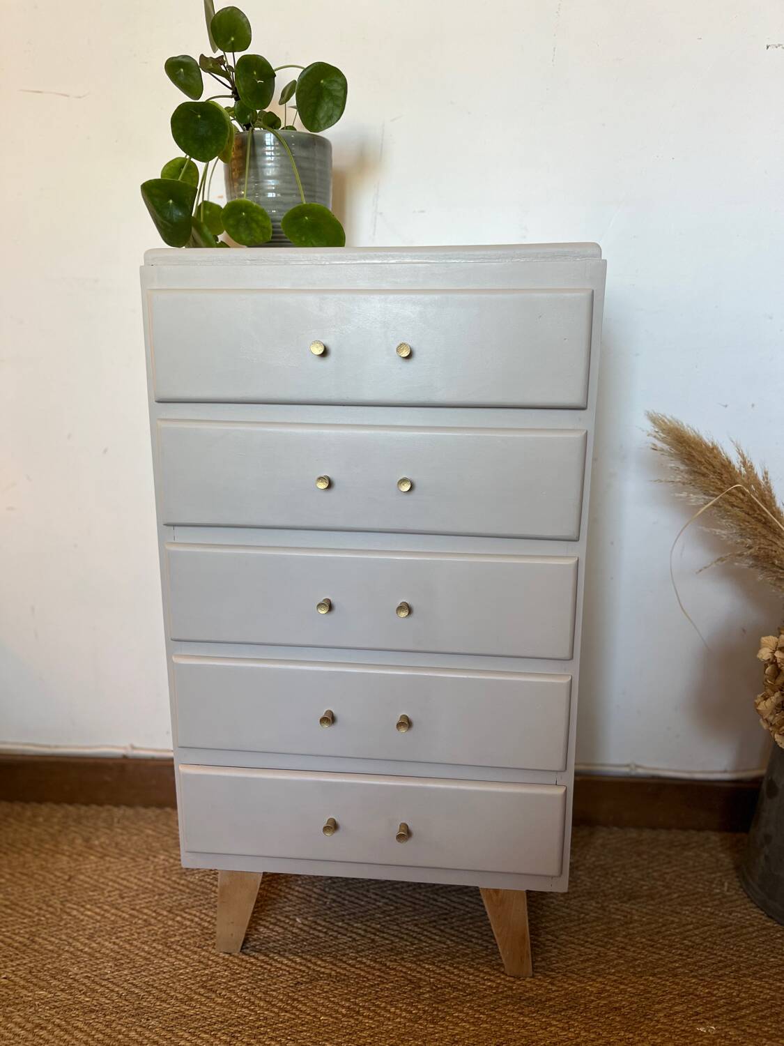 Vintage chiffonier with compass feet