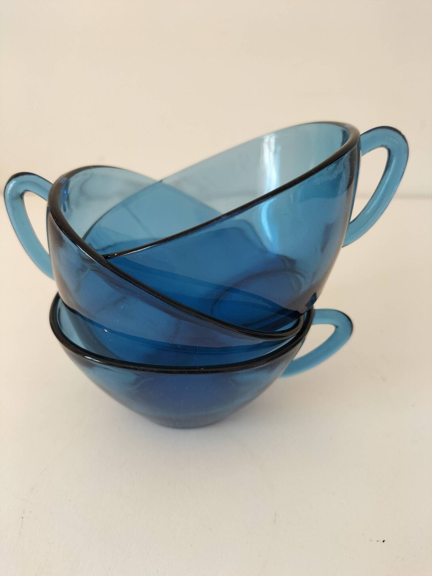 set of three blue Vereco cups
