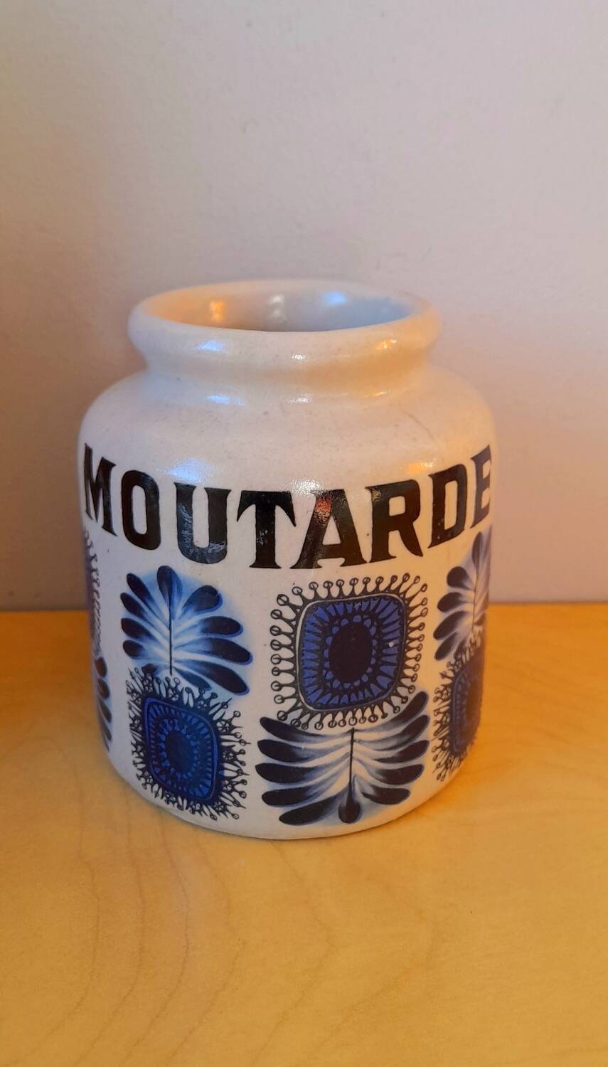 Set of 70s stoneware condiment pots