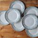 Set of 7 Terre de fer plates