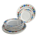 Set of 3 flat plates and 5 dessert plates with flower decoration, Tulowice Poland