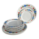 Set of 3 flat plates and 5 dessert plates with flower decoration, Tulowice Poland