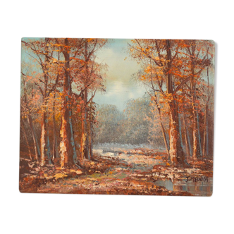 Acrylic painting painting forest scene