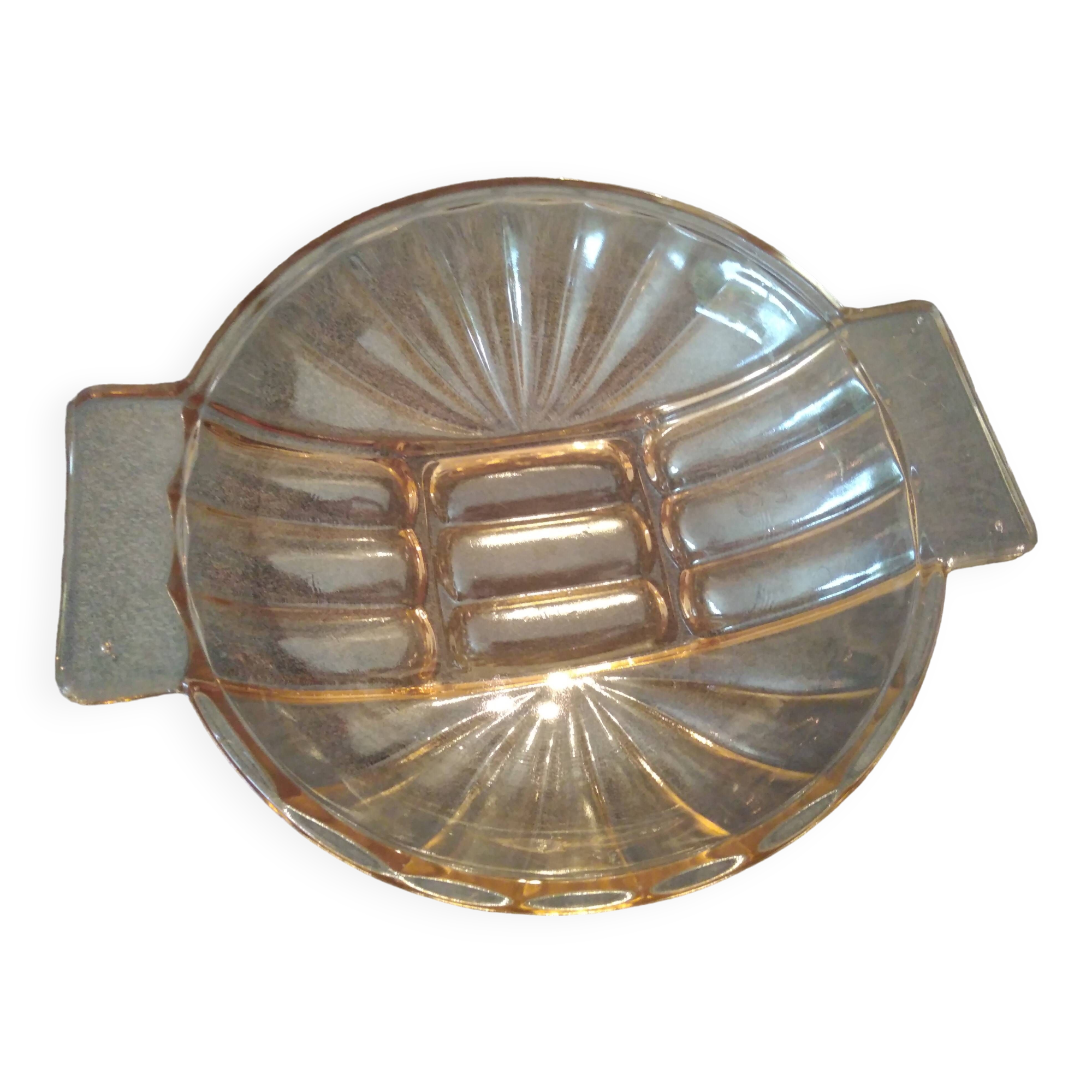 Salad bowl, orange glass, vintage