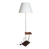 Scandinavian floor lamp in teak and metal from the 1960s-1970s.