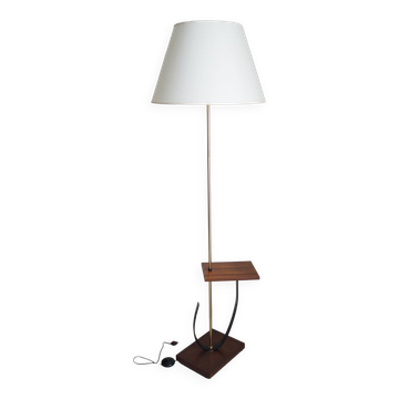 Scandinavian floor lamp in teak and metal from the 1960s-1970s.