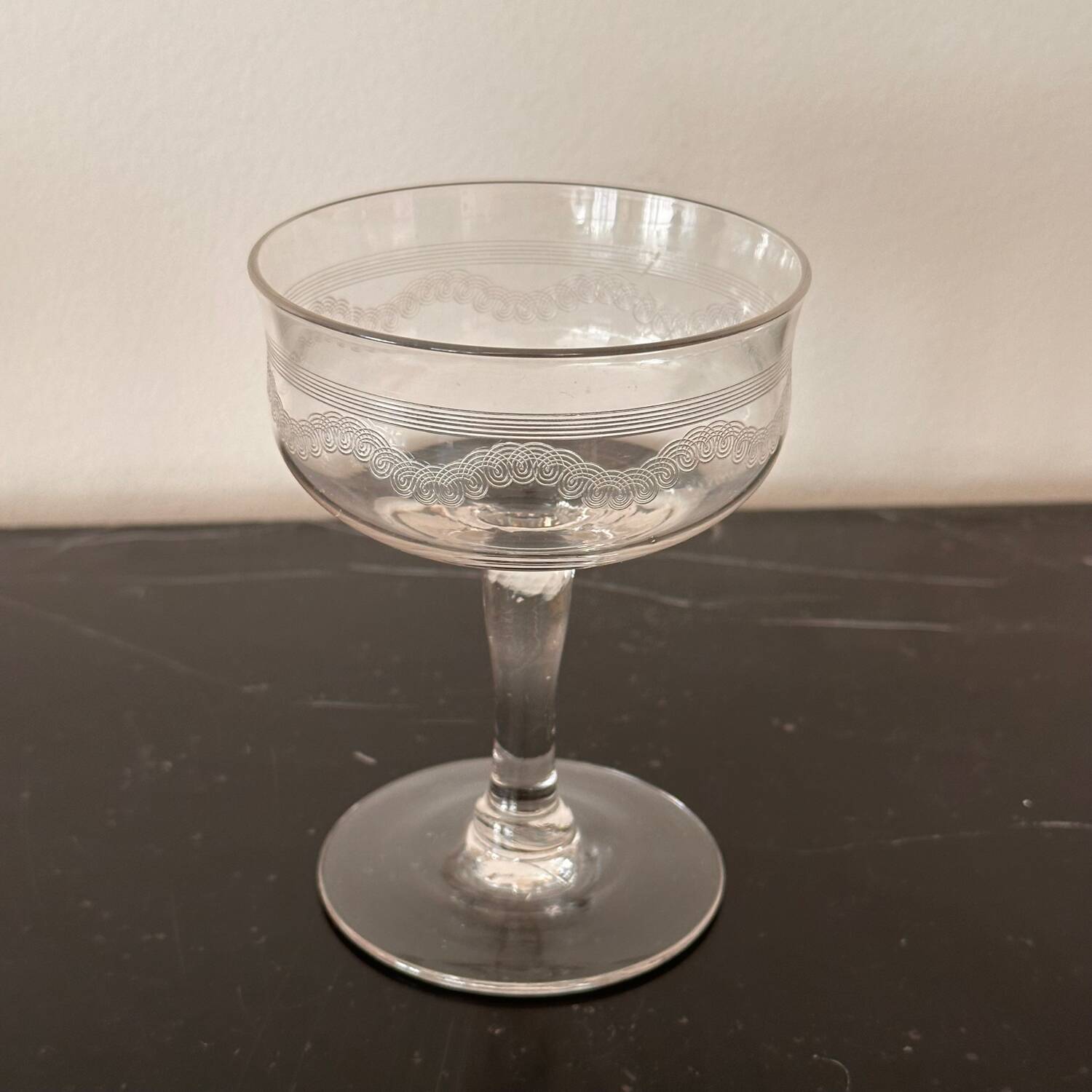 4 Art Deco champagne glasses