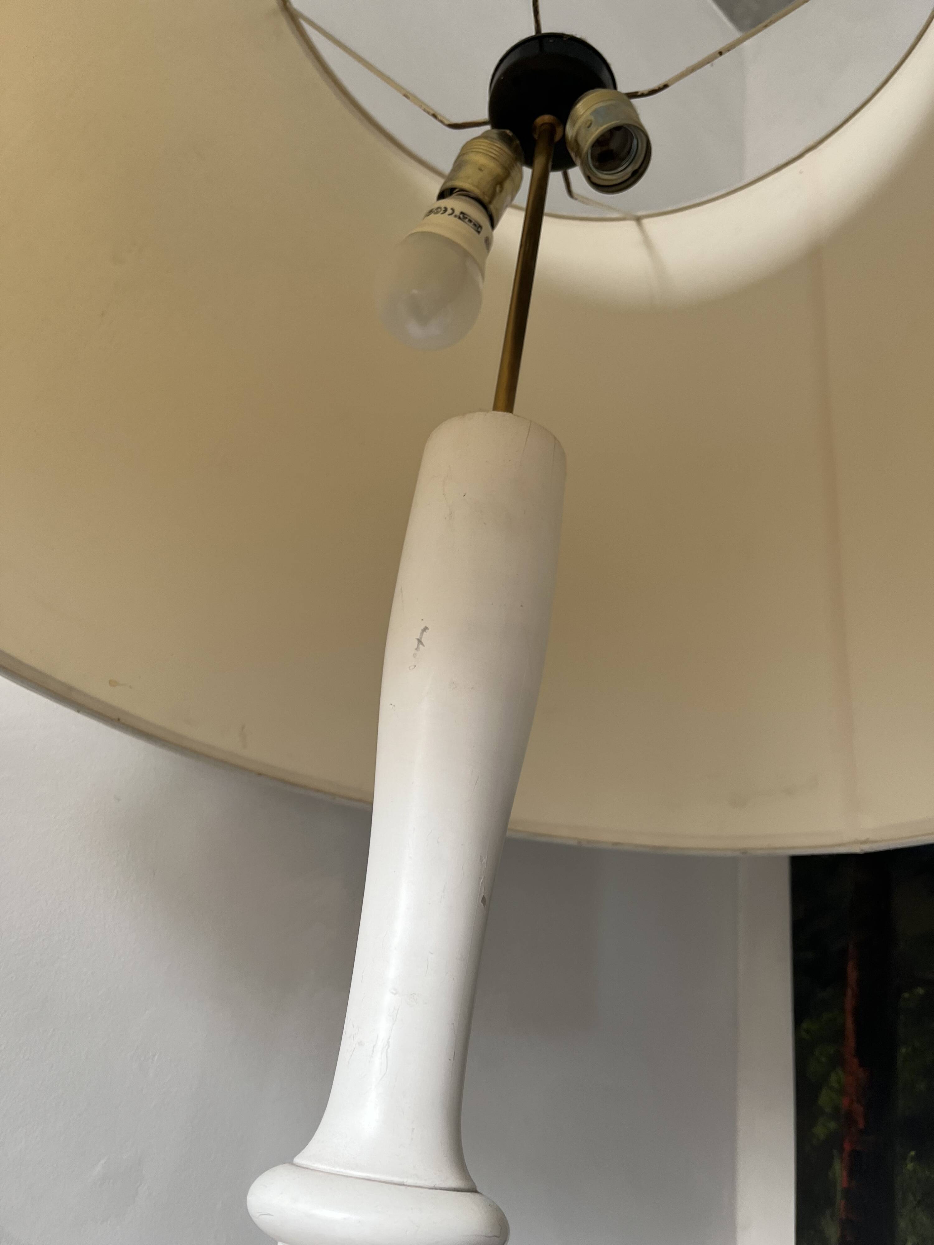 Vintage white wooden floor lamp