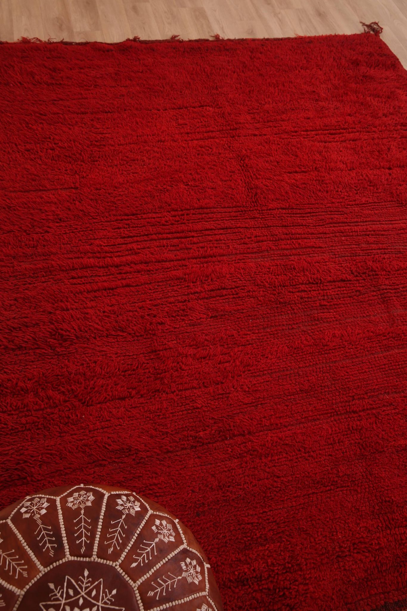 Red Vintage Moroccan Rug 180 x 230 cm, Berber Wool Rug, Handmade Boho Rug