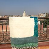 Tapis berbère beni ouarain bleu ocean