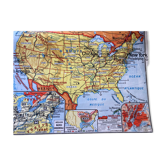Old school map United States physical and political