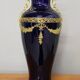 Vase signed Legastelois in blue ceramic of Sèvres and gilded bronze