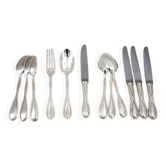 Christofle Galea, lot of 12 dessert pieces, forks, spoons, knives.