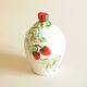 Vintage Biscuit Jar in Majolica - Strawberry Pattern Sweet Jar