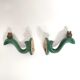 Art deco wall lamps in green ceramic