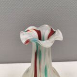 Vintage Seguso Venezia Harlequin style glass vase Italy 1970-80s.