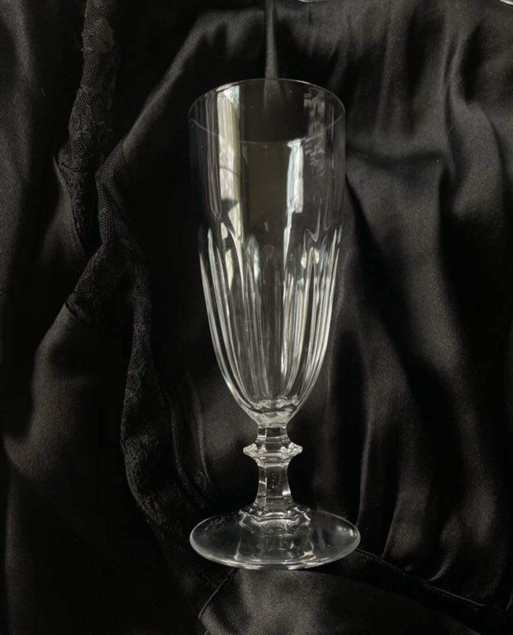 6 flûtes à champagne cristal verres à pieds ancien