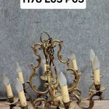 Large Louis XV style chandelier in gilded bronze circa 1950