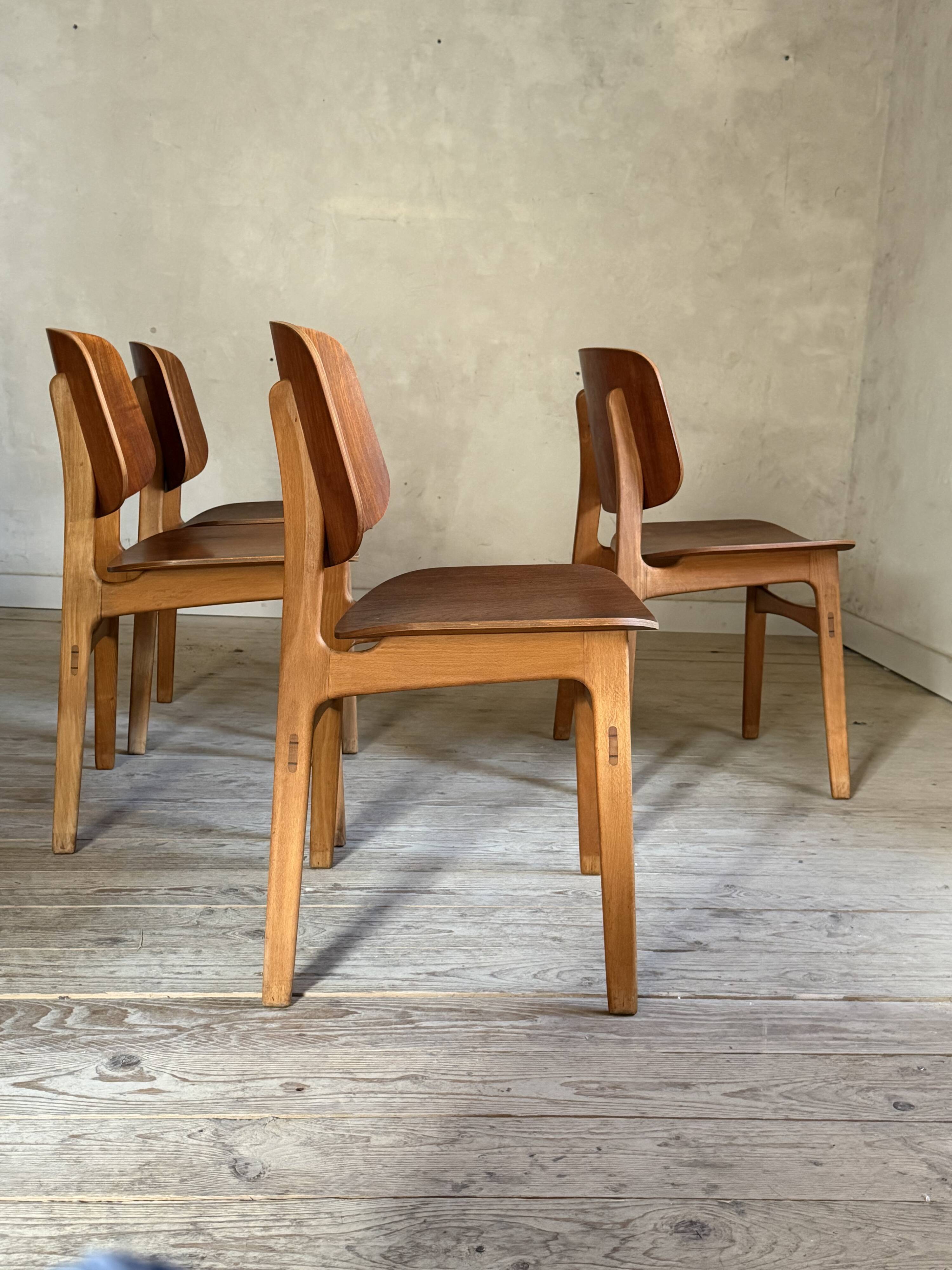 Danish vintage chairs by Borge Mogensen in teak.