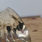 Vintage art deco walnut-shaped box in silver metal