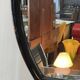 Large black lacquered mirror in 80s style
