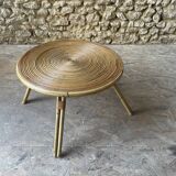 Ensemble table basse et fauteuils en roseau - années 50