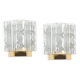 Pair of Brass and Murano Glass Wall Sconces by Doria, Germany, 1960s