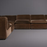 Canapé modulaire en velours brun 1970