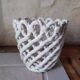 Woven earthenware flowerpot