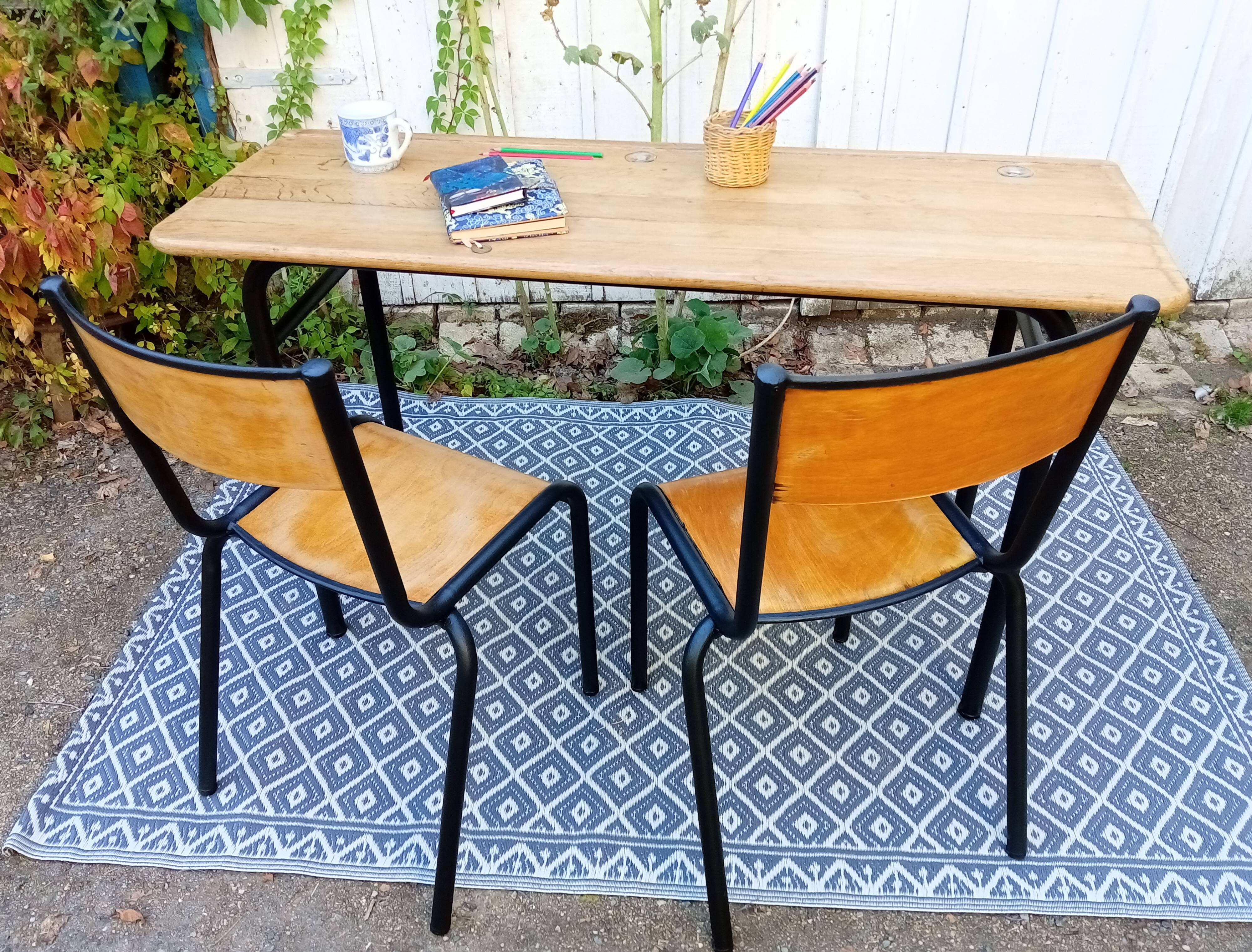 Bureau double d'écolier