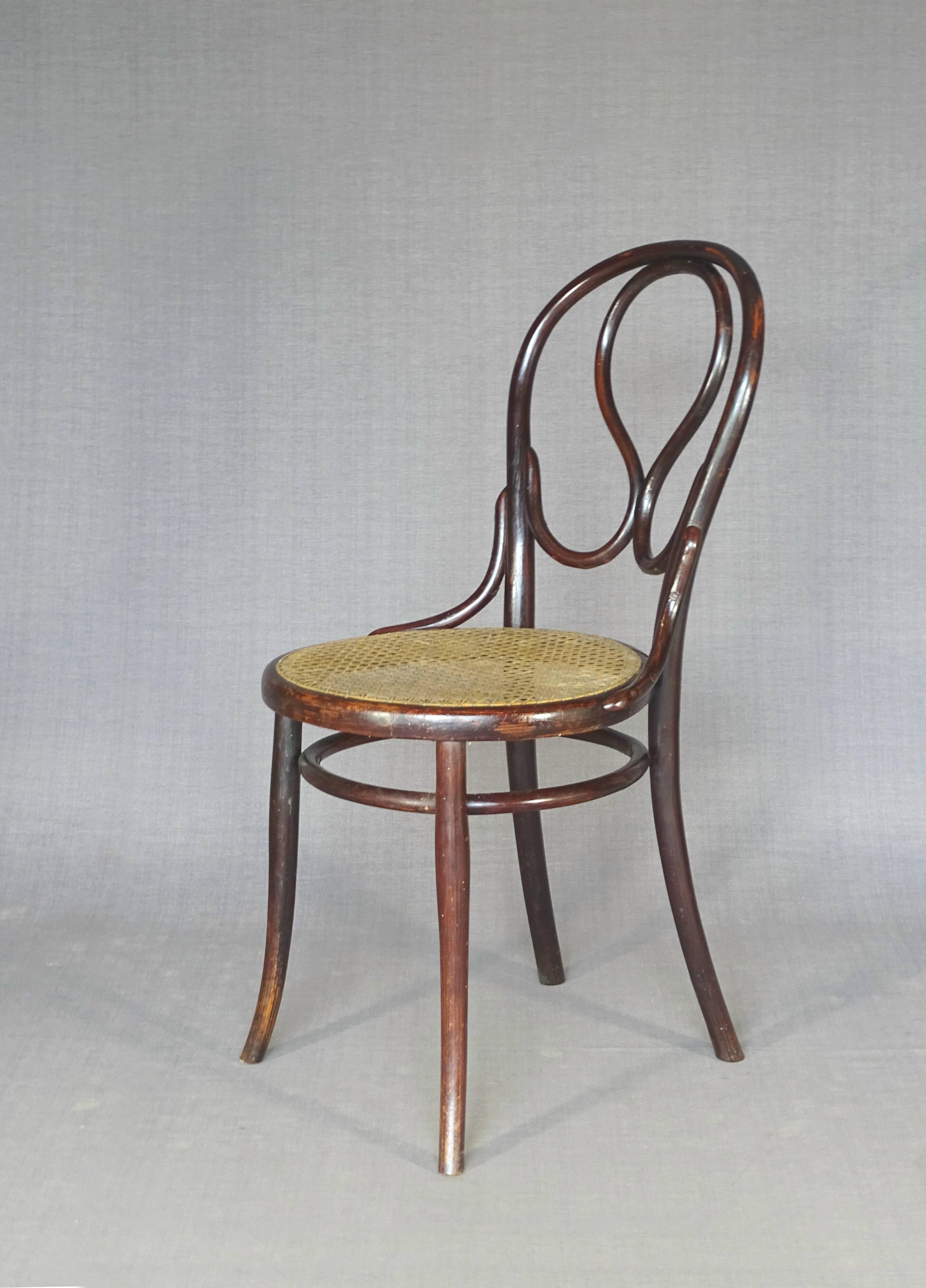 Bistro chair No. 20 by Thonet, in rosewood style, circa 1890.