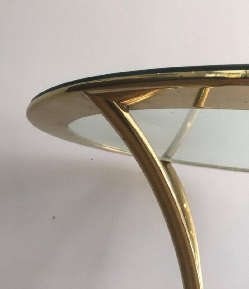 Pair of round gold side tables