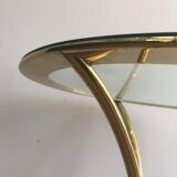 Pair of round gold side tables