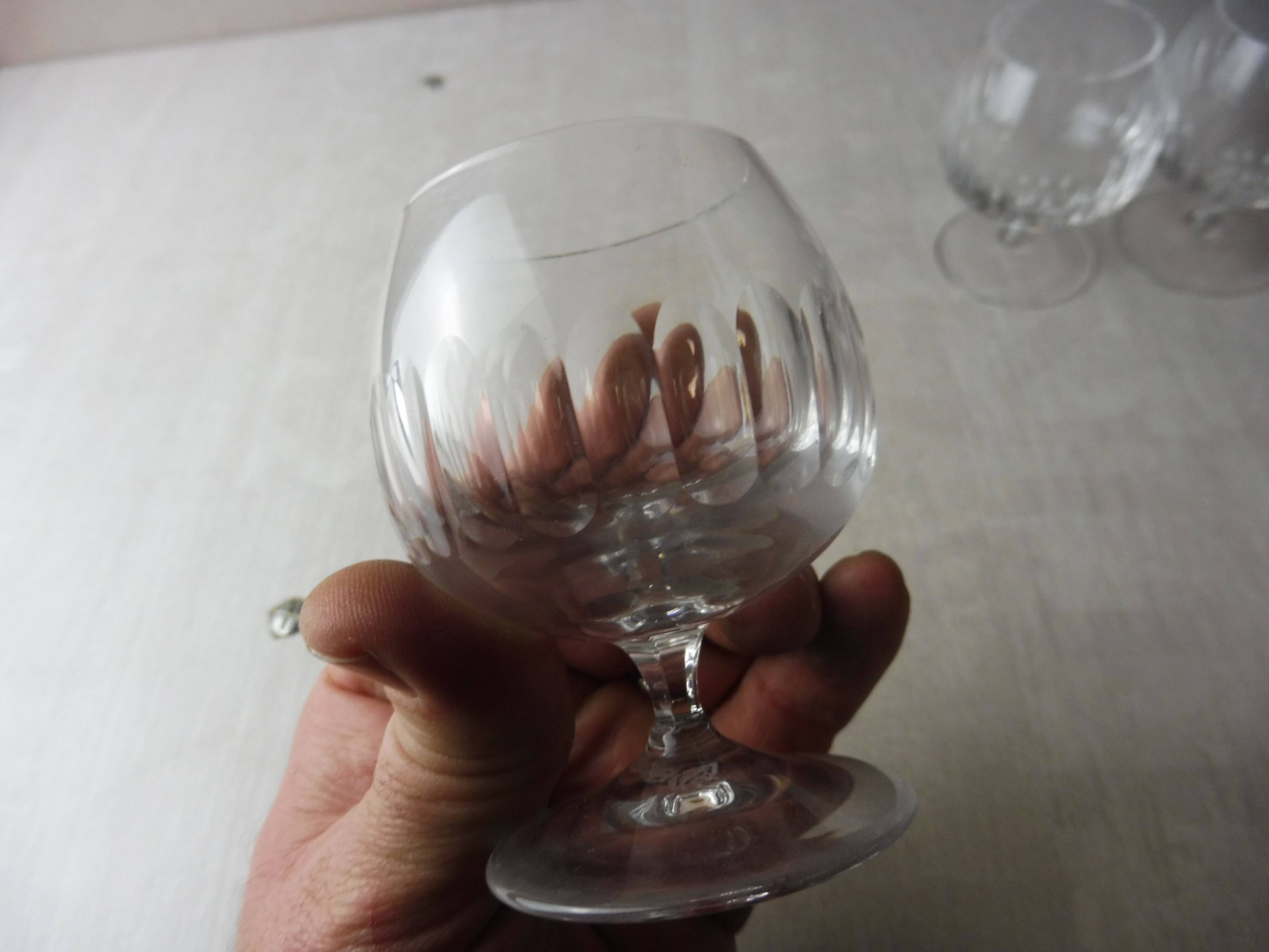 Lot of 4 glasses of cognac, cut crystal, from Villeroy & Boch