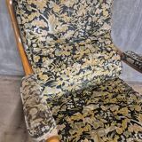 Pair of Wooden Armchairs with Curved Arms, Czechoslovakia, 1940s–1950s