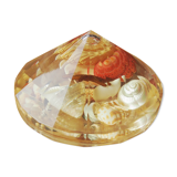 Resin clipboard with inclusion of shells, diamond-shaped
