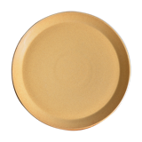 Flat stoneware serving dish
