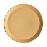 Flat stoneware serving dish