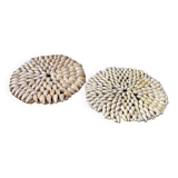 Duo de dessous de plat coquillages nacre vintage