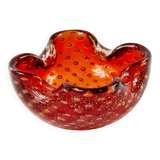 Bol ou cendrier en verre de Murano avec poussière d'or et bulles d'air de Barovier & Toso, Italie, années 1960