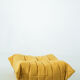 Ensemble de chaise et pouf Togo en tweed jaune